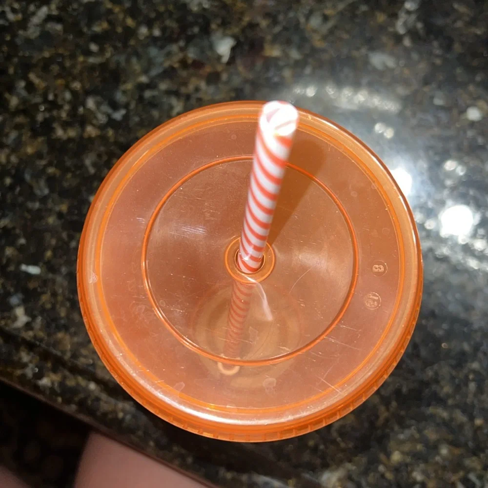 Starbucks 2019 Orange 24oz Reusable Cold Cup Tumbler Lid & Straw